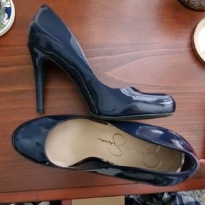 Jessica Simpson Navy Patent Pumps
